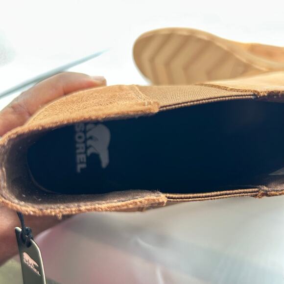 Sorel Boots Womens 10.5 Tan‎ Evie Lug Sole Wedge Ankle Pull on Bootie NEW - Picture 8 of 11